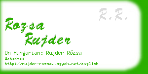 rozsa rujder business card